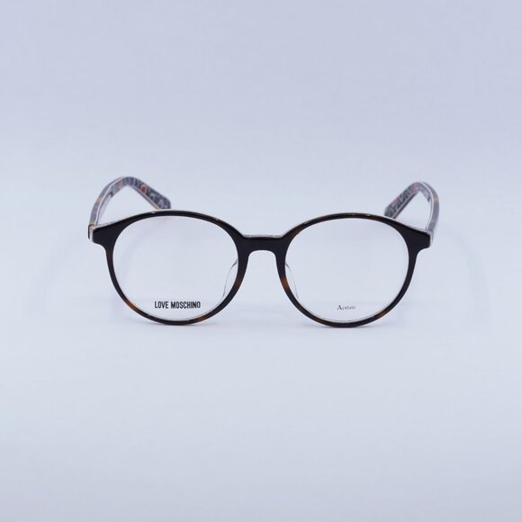 Moschino Love MOL542/F 0VH800 Eyeglasses Dark Havana 50mm Round Frame - Picture 2 of 9